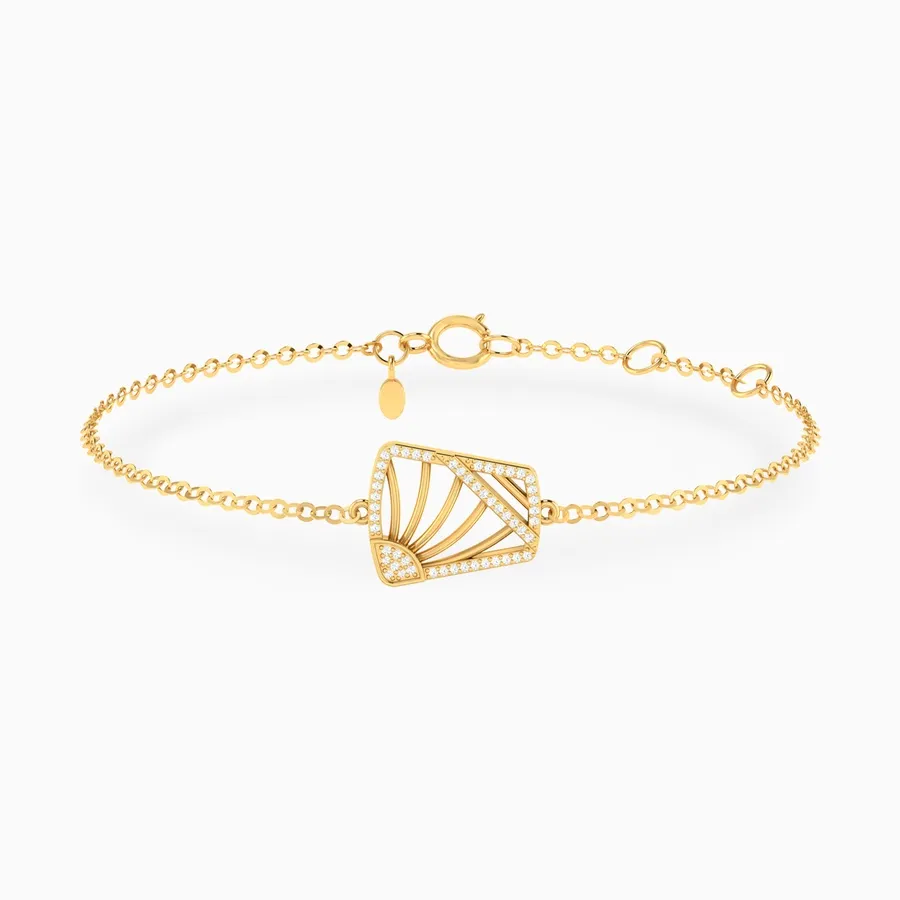 Le Soliel Rectangle Diamond Chain Bracelet in 18K Gold